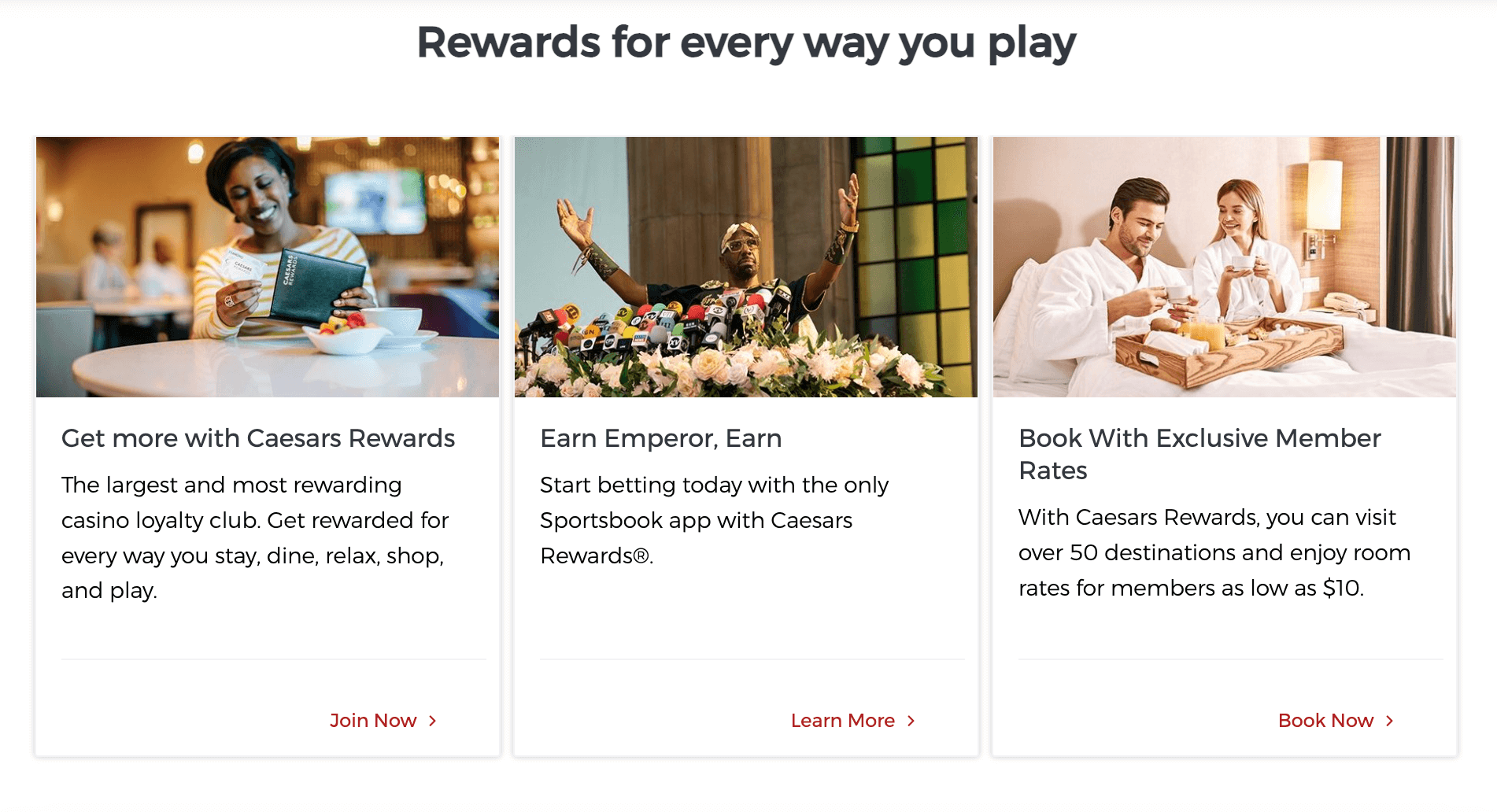 Caesars Rewards Website
